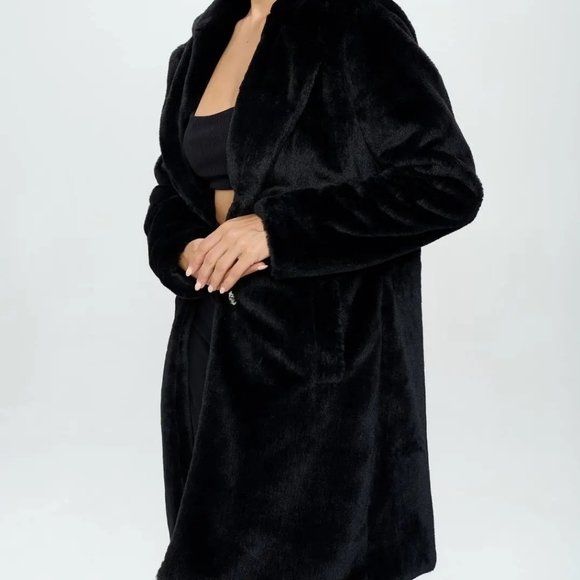 Faux Fur Midi Coat - Picture 5 of 8